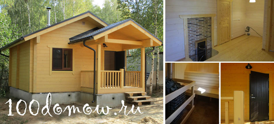 отделка бани из клееного бруса